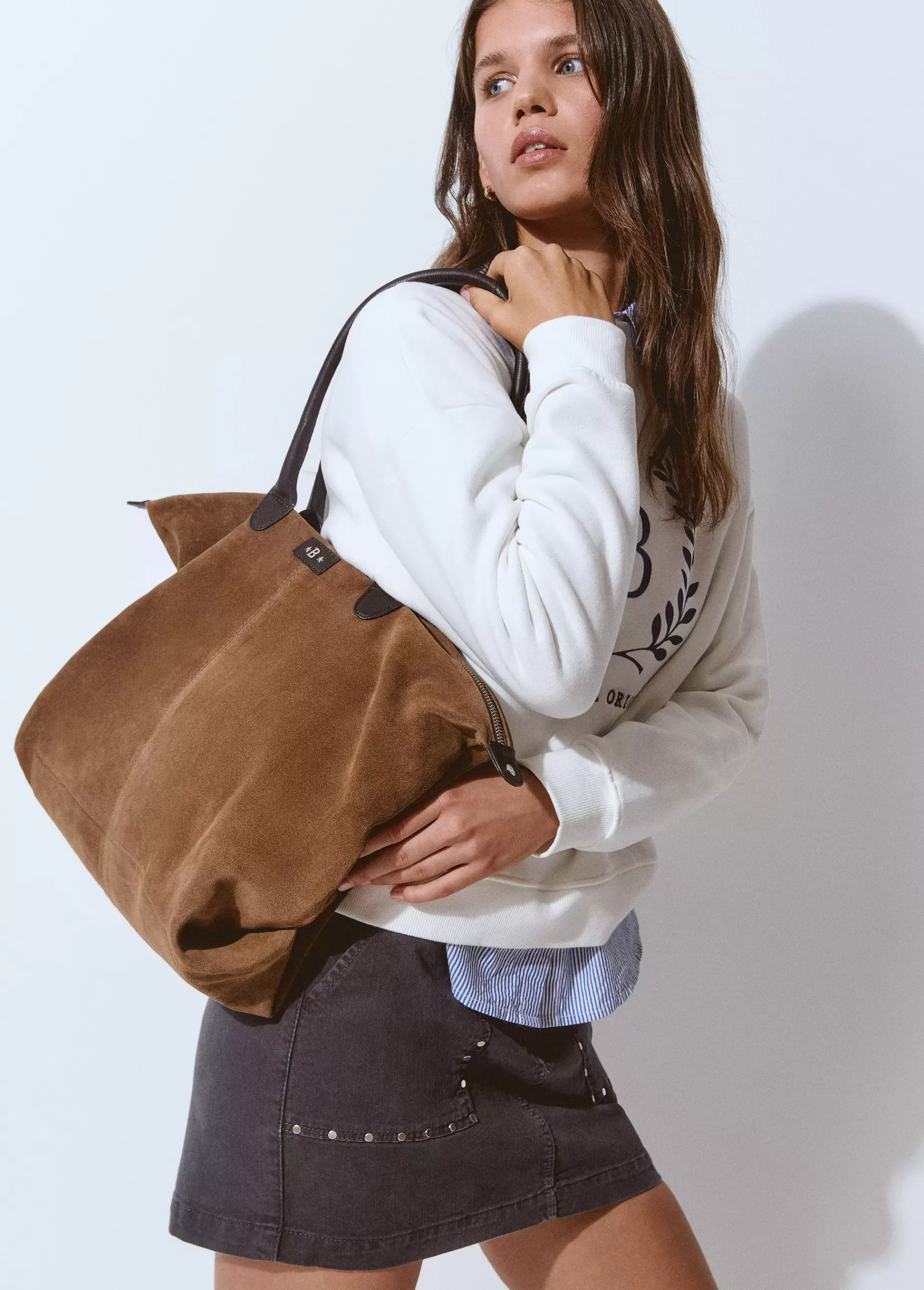 Brownie Bolso piel shopper cremallera