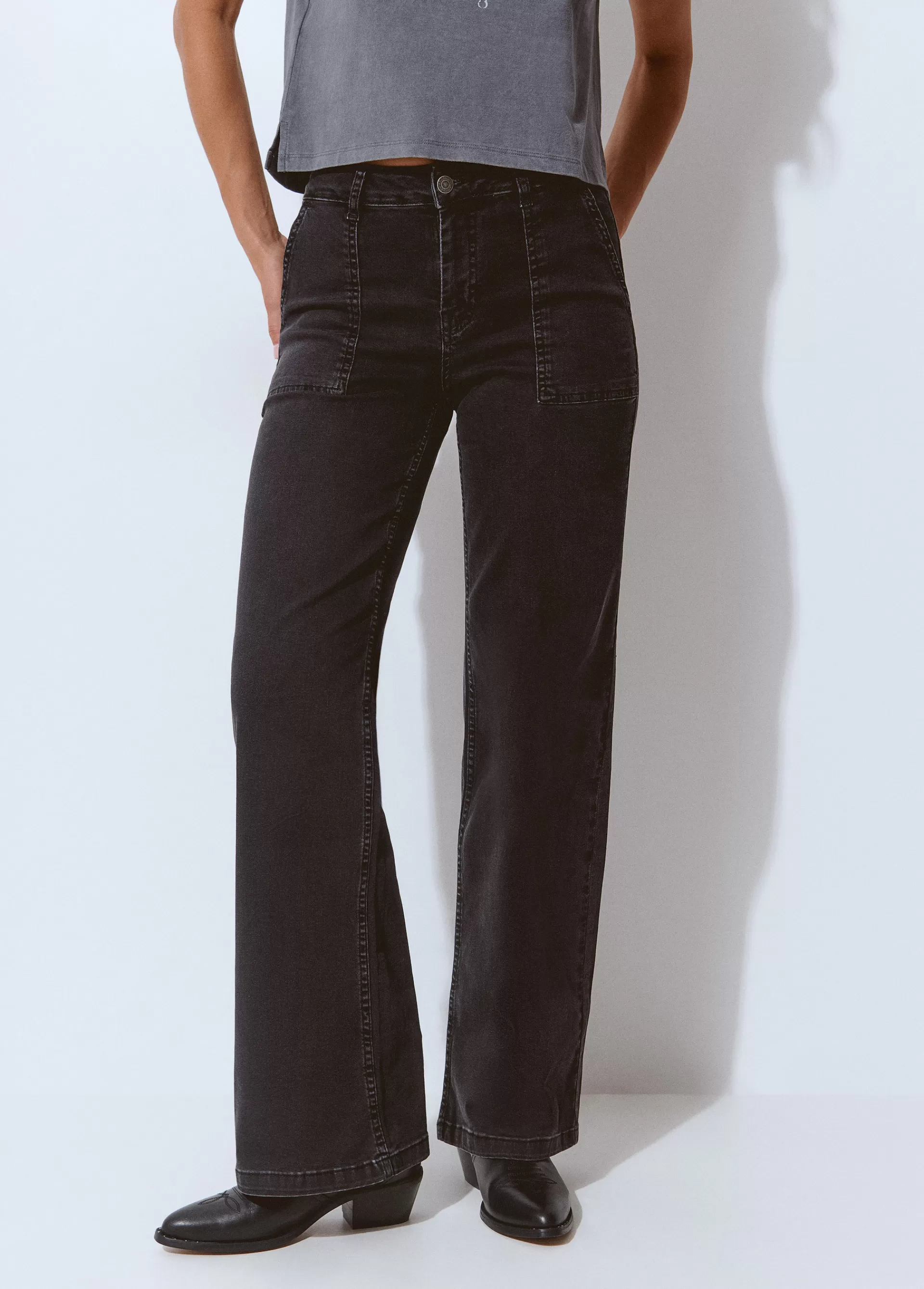 Brownie Jeans culotte bolsillo frontal