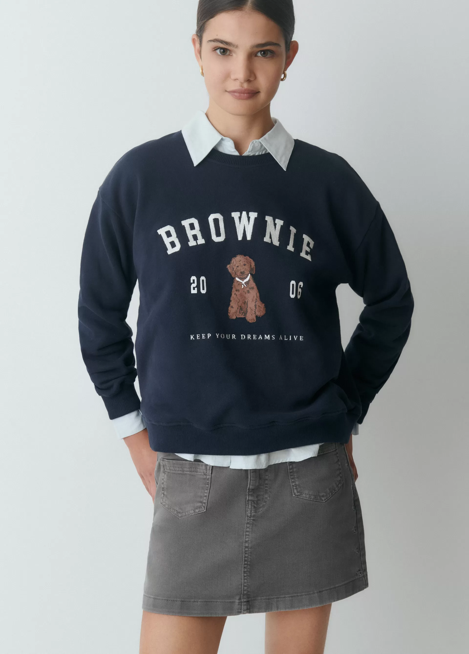 Brownie Sudadera bordada print perrito