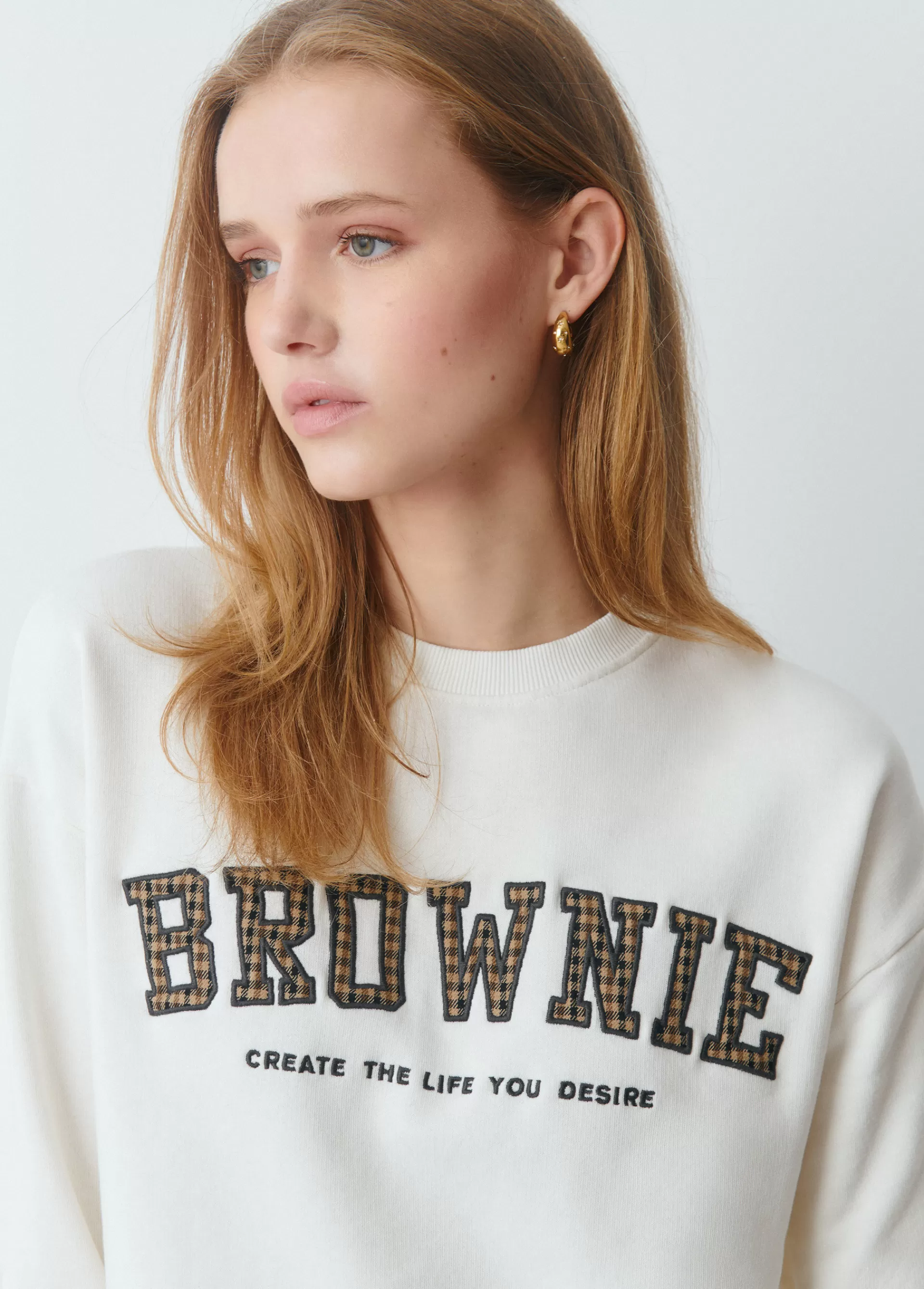 Brownie Sudadera parche cuadros